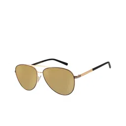 Chilli Beans Unisex Brown Lens & Gold-Toned Aviator Sunglasses with UV Protected Lens-image-72