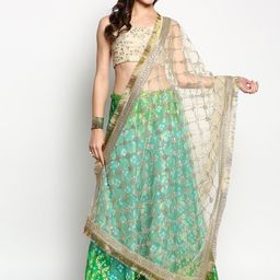 Dupatta Bazaar Gold-Toned Ethnic Motifs Embroidered Dupatta with Zardozi-58