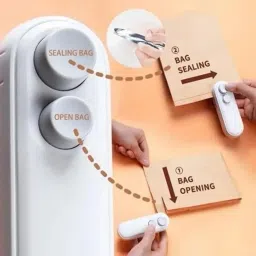 asthore enterprise Portable Mini Sealing Machine 2 in 1 Rechargeable,Magnetic,Heat Seal with Cutter Digital Battery Tester image 2