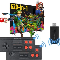 8 Bit Wireless Video Game Set for tv Gaming for 2 Players with 620 Games Black Edition-20