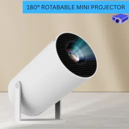 CLAIRBELL Mini HD Projector for Home 4KSupport With Built-in App Netflix/Prime/YouTubeV22 (4500 lm / 1 Speaker / Wireless / Remote Controller) Portable Projector-97