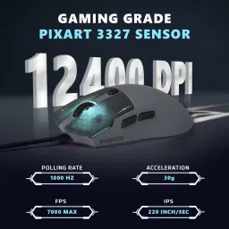 EVOFOX Ghost Air Programmable Gaming Mouse with Pixart Sensor, RGB and Software Wired Ambidextrous OpticalGaming Mouse image 2