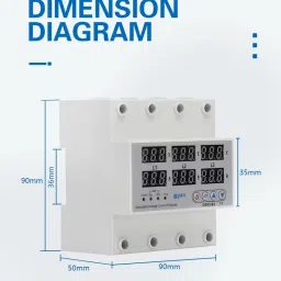 real instruments 3-Phase Automatic Over/Under Voltage Protector with Auto-Reconnect Din-Rail Voltage Guard image 4