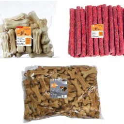 Saway Dog Healthy Pressed Chew Bone 3 Inch 150gr,Rawhide Mutton Munchy Stick (Red) 150gr,Dog Treat Big Brown Buiscuit 150Gr (Pack of 450Gr) Beef, Vegetable, Mutton 0.45 kg Dry Adult, New Born, Senior, Young Dog Food-12