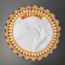 Homdine Cotton Bride's and New Born Baby Welcome Embroidered Kutchi Working Modern ["Multicolor"] Handkerchief-image-21