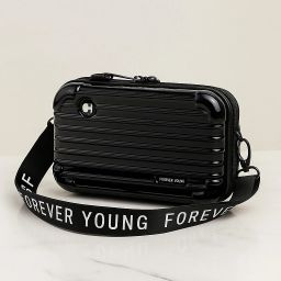Black Women Sling Bag Trendy suitcase boxy sling bag for girls-image-2