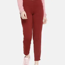Dollar Missy Women's Cotton Four-Way Stretchable Kurti Pant Women Slim Fit Maroon Cotton Blend Trousers-image-68