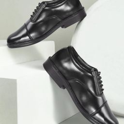 Lace-up Formal Uniform Shoes For Men & Boys (Black) Oxford For Men-image-41