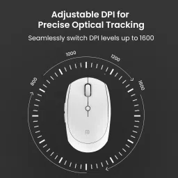 Portronics Toad 30/6 buttons,runs on 2 AA battery,Soft side grip,adj. DPI upto 1600 DPI Wireless Optical Mouse image 3