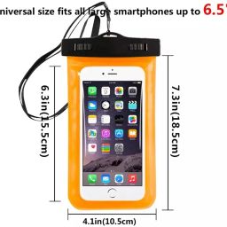 moozmob Pouch for Rain for Mobile Touch Sensitive Waterproof Mobile Pouch with Strap, Size upto 6.5" Mobiles image 2