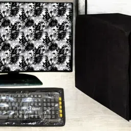 Wacky for 19 inch Computer Monitor, Keyboard (8*18 Inch) and CPU (7.5*18*16 Inch)- CC-19-IN-BLC-LEAF_P1-112-0