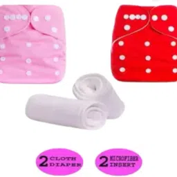 Side Leakage Proof Reusable Cloth Diaper with Quick Dry UltraThin Pads Pack of 2-24
