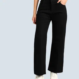 mevan Women Loose Fit Mid Rise Black Jeans-picture-30