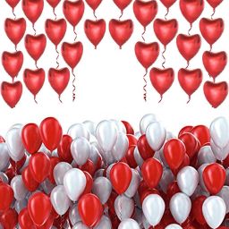 Solid Red Heart Shaped Balloons ( Pack of 20)With Beautiful 15 Red & 15 White Balloons(Pack Of 30)For Birthday/Valentine day Decoration Balloon-image-22