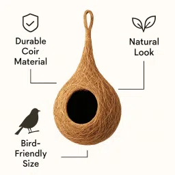 Bird Nest Round Organic Bird nest Purely Handmade Sparrow/Small Birds Bird House-image-9