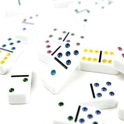 Double Six Dot Dominoes Set - White Dominoes 28 Piece Set Toy in Tin Case Cool-image-7
