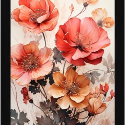 Amber Petals - Soft Sunset Floral Wall Art Digital Reprint 20 inch x 14 inch Painting-image-97
