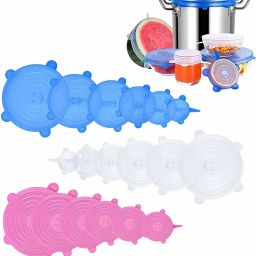 IVX®-ZA1-Reusable Durable and Expandable Lids for Bowls Keep Food Fresh 7 inch Lid Set, Pack of 18-19
