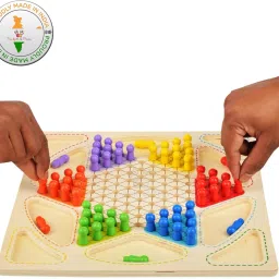 Chinese Checker & Ludo 2 in 1 Premium Wooden Board Game for Adults and Kids Educational Board Games-31