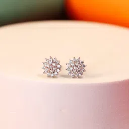 Zarkan 925 Hallmark Micro Pearl Silver Studs Cubic Zirconia Sterling Silver Earring Set-image-38