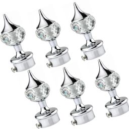 Silver Curtain Knobs, Rod Rail Bracket Metal-image-98