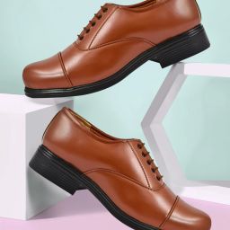 Light Weight Faux Leather and Oxford Police Shoes For Men Boots Lace Up For Men-image-68