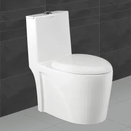 813 Platinum Western Toilet/Water Closet/Commode With Soft Close Toilet Seat Ceramic Floor Mounted One Piece Western Toilet/Water Closet/EWC Numero S Trap 230mm/9 Inch with Slow Motion/Soft Close Seat Cover Western Commode-image-12