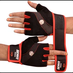 jai shri Premium Leather Padded Gym Sports Gloves For Men And Women With wrist support_ Gym & Fitness Gloves-picture-23