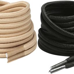 XERUS Shoe Laces Round Black Beige 150cm shoe laces for Boot sport Hiking Black shoes Shoe Lace-image-99
