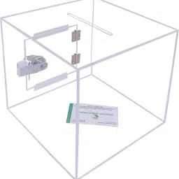 Transparent Acrylic Donation Box, Daan Patra, Drop Box, Ballot Box ( Small Size 6x6x6 Inches, Square Shape) Premium Quality With Lock Facility Coin Bank-image-37