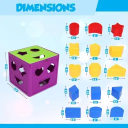 primefair Shape sorter Cube Geometric Smart Activity Fun and Learning Blocks Best Gift Toy image 5