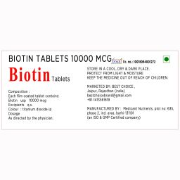 refollium Biotin 10000 mcg Maximum Strength For Hair Growth ,Skin and Nails for Men & Women image 2