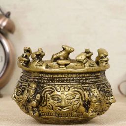 Golden Brass Auspicious Nandi Kalash For Religious Offerings By Ecraftindia-picture-36