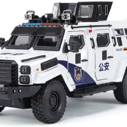1:24 Large Police car model sound and light pull back Huili Sound Effect-8