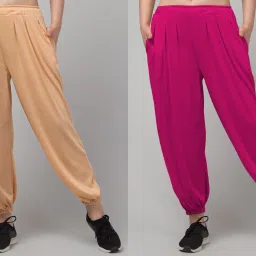 Solid Viscose Women Harem Pants-image-92