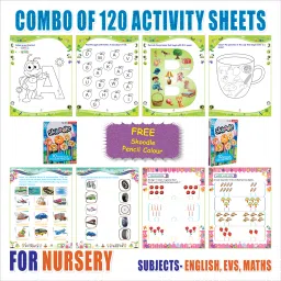 Nursery Activity Sheets (120 Pages)|Learning & Creativity|10 Mini Color Pencil-12