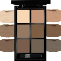 Contour & Bronzer Palette with Brush, Matte Finish, Easy to Blend Creamy Texture Concealer-image-3
