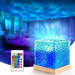Best Square Lamp Water Wave Effect Romantic LED Light with Remote Control Table Lamp-12
