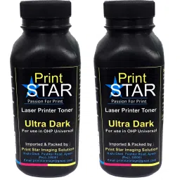 PrintStar Ultra Dark Toner Powder Pack of 4 For HP 12A / 15A / 49A / 53A Canon FX9 Toner Cartridge Black Ink Toner-image-22