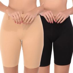 Pack of 2 Solid Women Multicolor Cycling Shorts-image-7