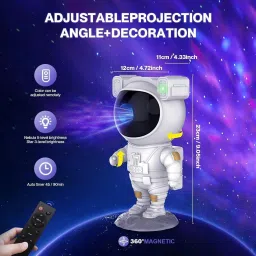 equipagecart Astronaut Robot Projector Night Light For Kids Bedroom 360° Adjustable Head Table Lamp image 3
