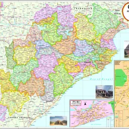 Odisha Map Photographic Paper-21