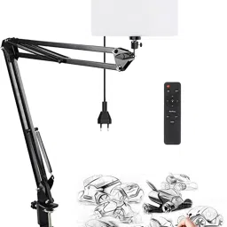 ADZOY Combo of 10" Touch Key LED Panel Light & Overhead Suspension Arm with Remote Flash-image-16