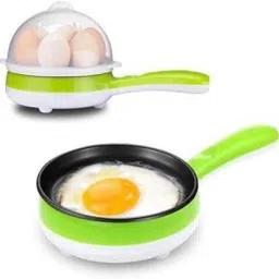 Egg Boiler with pan Multi Functional Electronic 2 in 1 Single Layer Egg Boiler Steamer Cooker with Handle and Capacity of 7 Eggs | Egg Boiling Non-Stick Steamer and Egg Frying Pan Machine in Multicolor Egg Cooker-16
