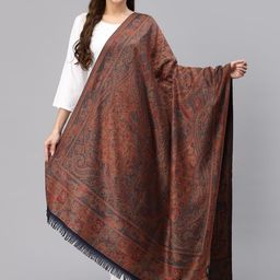 Style Quotient Women Red Paisley Printed Woven Design Shawl-picture-21
