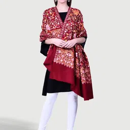 SWI Stylish Women Floral Motifs Embroidered Shawl-image-98