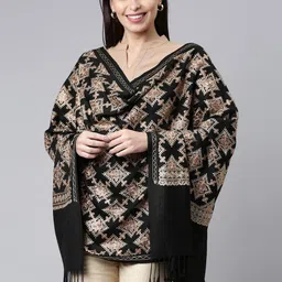 Pashmoda Women Black Aari Embroidered Shawl-picture-50
