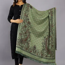 HANDICRAFT PALACE Kashmiri Kani Ethnic Motif Woven Design Shawl-42