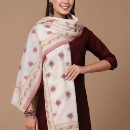 SWI Stylish Floral Woven Design Shawl-image-39