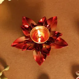bulkysanta Brass Copper Lotus Flower Petals Kamal Shape Set of 2 Metal Diya-picture-28